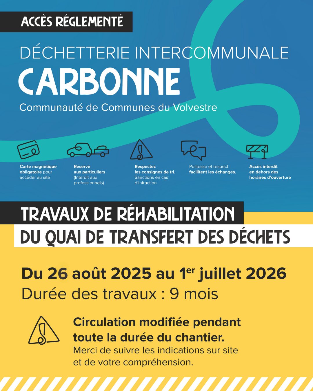 Travaux de réhabilitation à la déchetterie de Carbonne