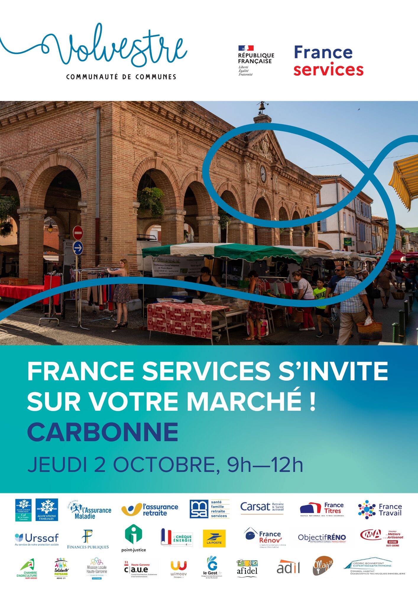 France services sur le marché de Carbonne le jeudi 2 octobre