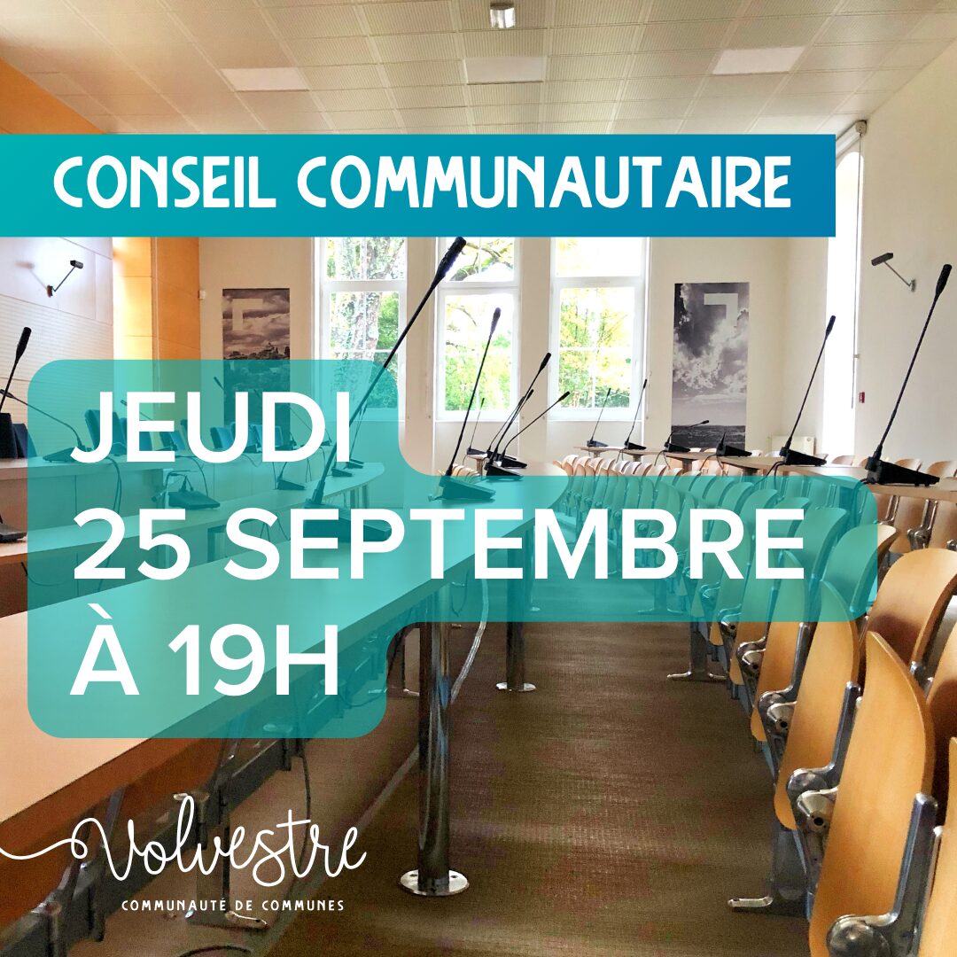 Conseil communautaire le jeudi 25 septembre à 19h