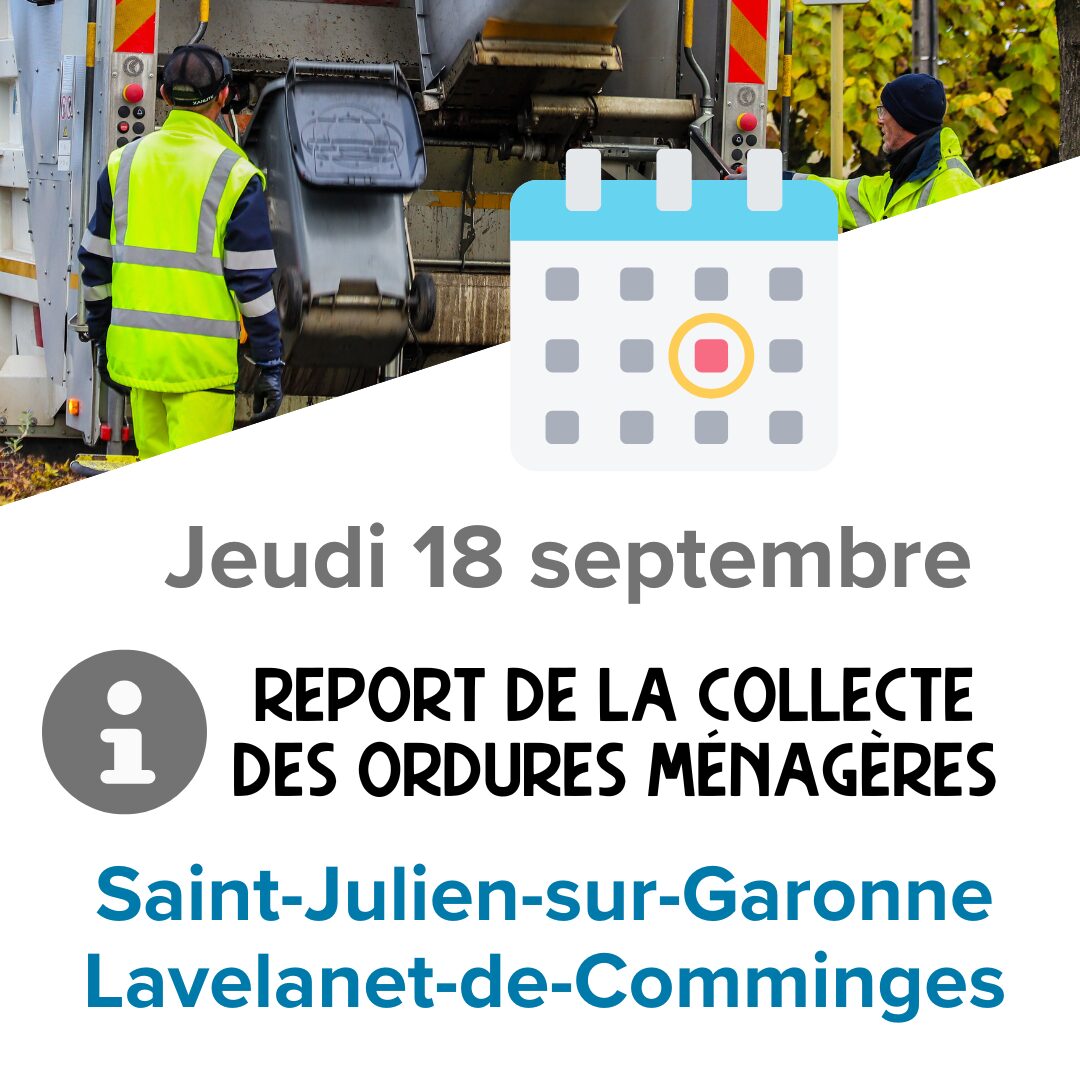 Report de la collecte des ordures ménagères le jeudi 18 septembre sur 2 communes