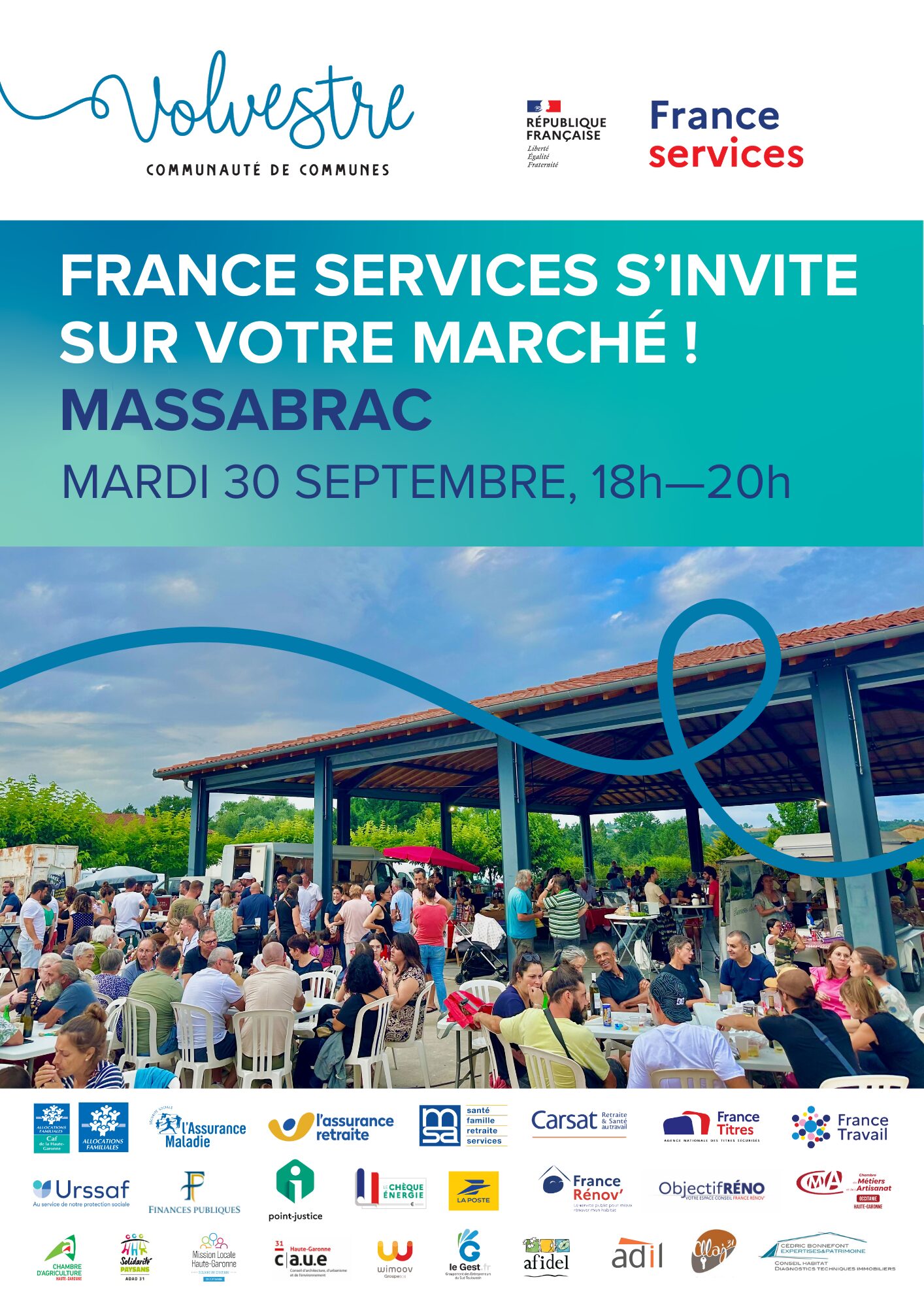 France services sur le marché de Massabrac le mardi 30 septembre