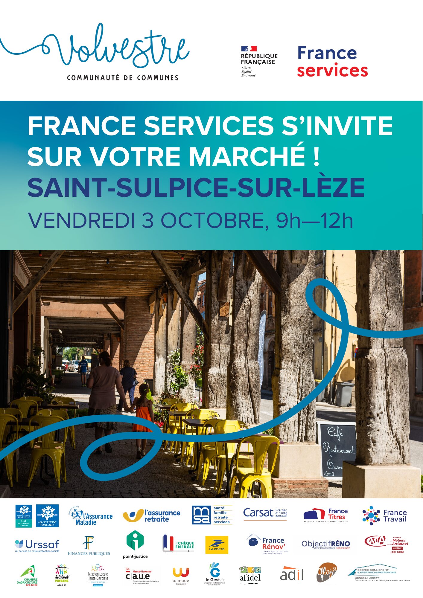 France services sur le marché de Saint-Sulpice-sur-Lèze le vendredi 3 octobre