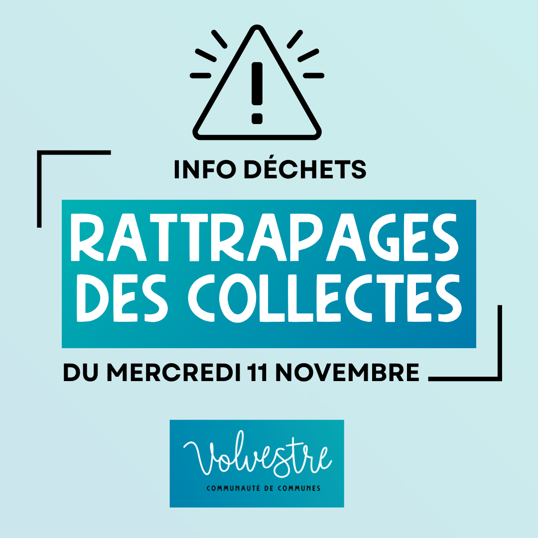 Rattrapages des collectes des déchets du mercredi 11 novembre