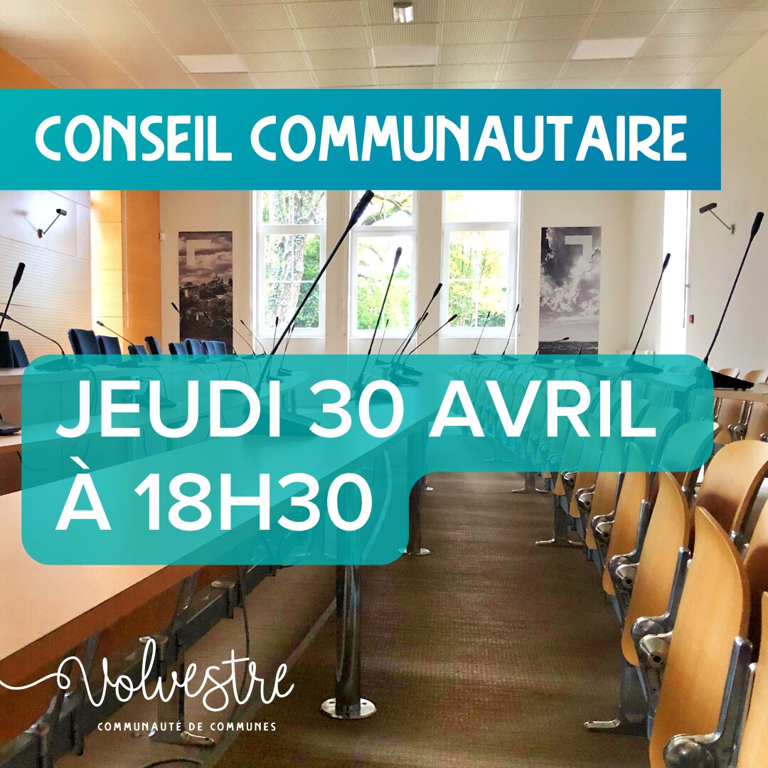 Conseil communautaire le jeudi 30 avril à 18h30