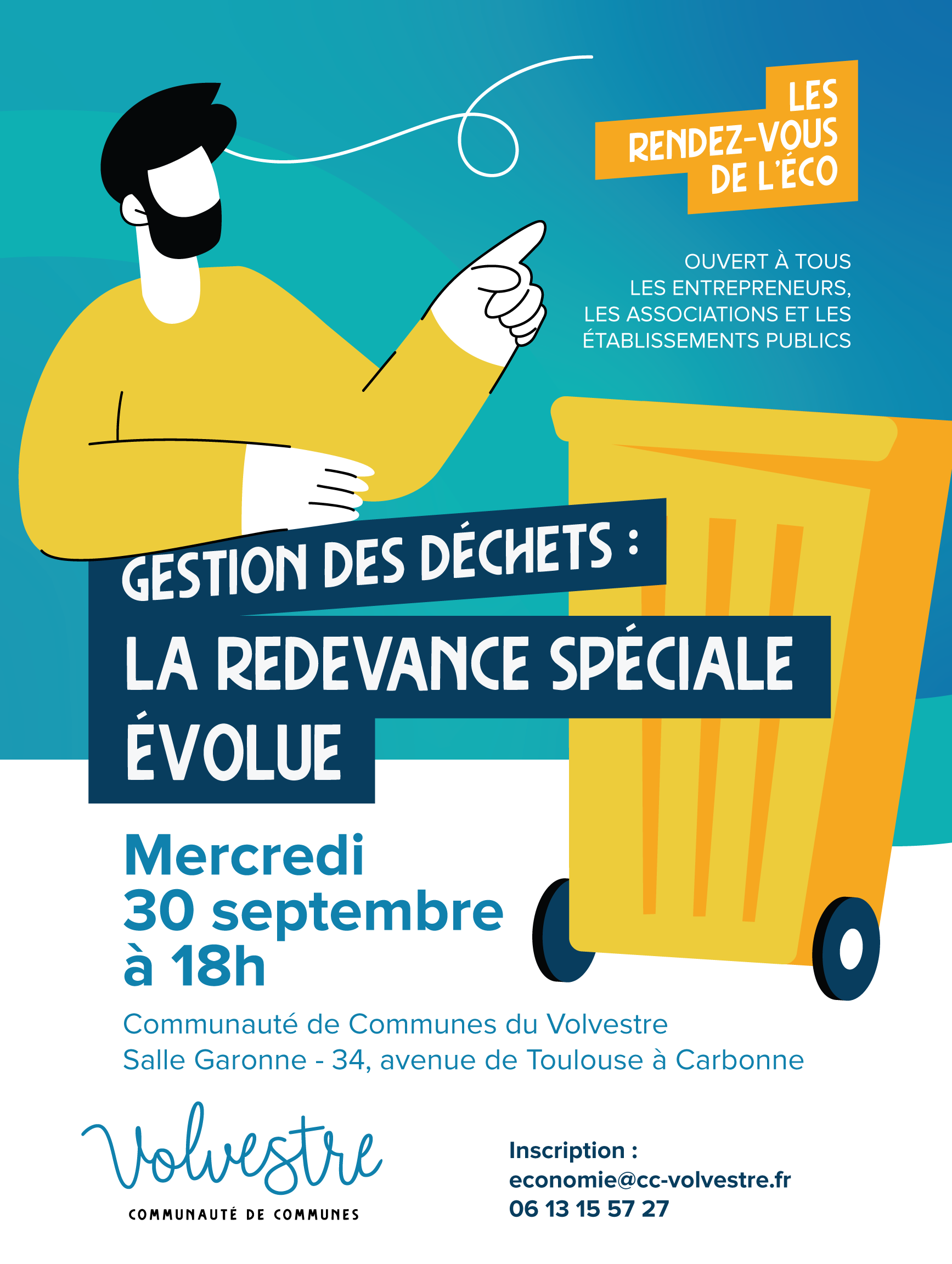 Évolution de la redevance spéciale : venez en parler le mercredi 30 septembre à 18h